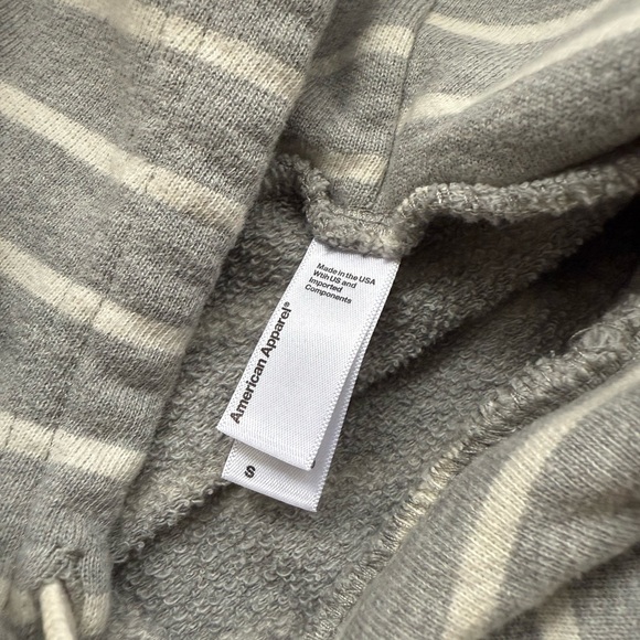 American Apparel Striped Long Hoodie Sz S - Picture 4 of 6